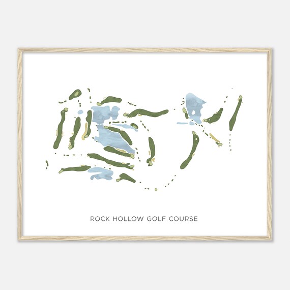 Rock Hollow Golf Course Indiana Modern Watercolor Map Golfer Gift Golf Wall Art Golf Poster Print Course Layout