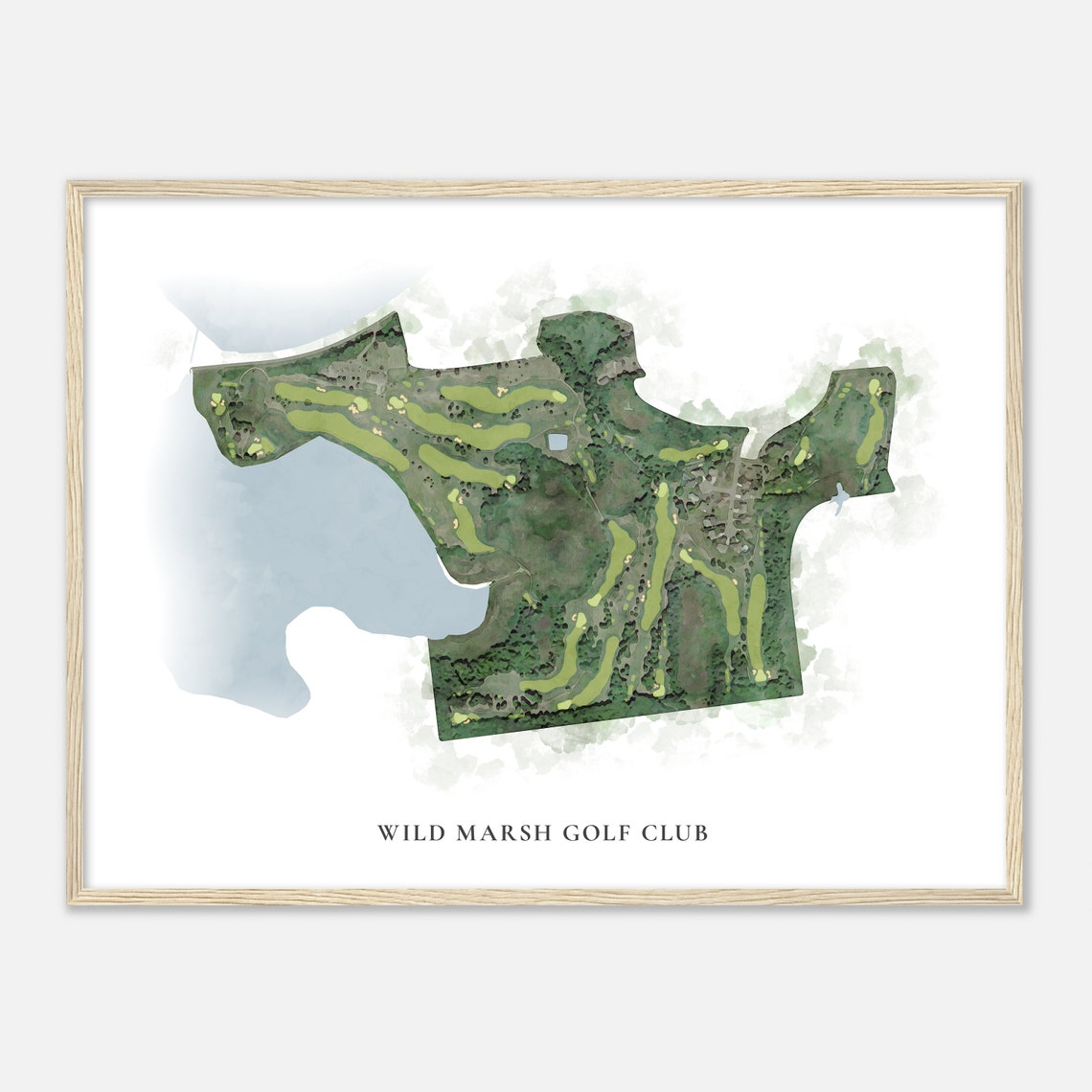 Wild Marsh Golf Club Watercolor Aerial Map Course Art Poster - Image 2