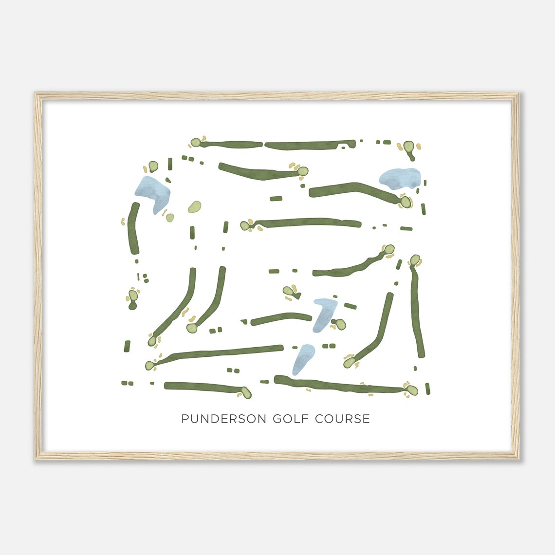 Punderson Golf Course Ohio Modern Watercolor Map Golfer Gift Golf Wall Art Golf Poster Print Course Layout