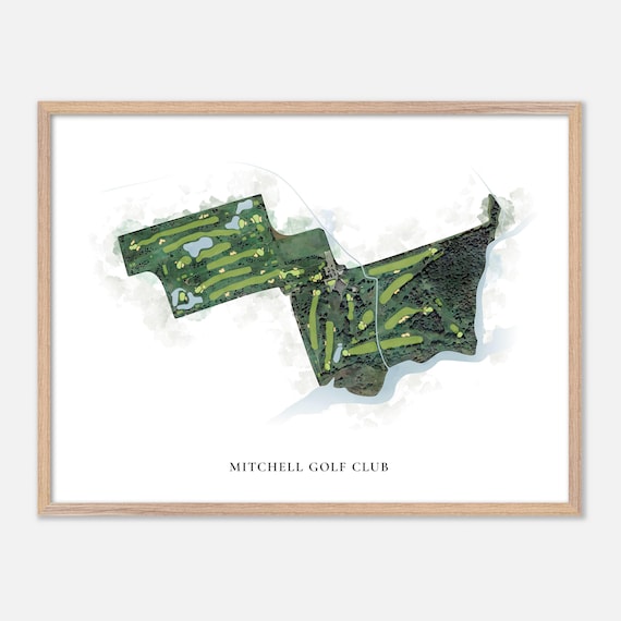 Mitchell Golf Club Mitchell Canada Classic Watercolor Golf Map Poster