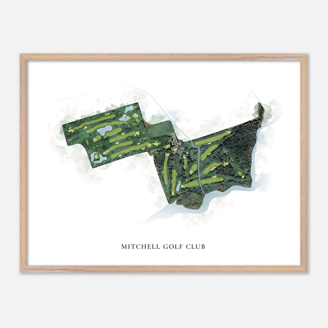 Mitchell Golf Club Mitchell Canada Classic Watercolor Golf Map Poster