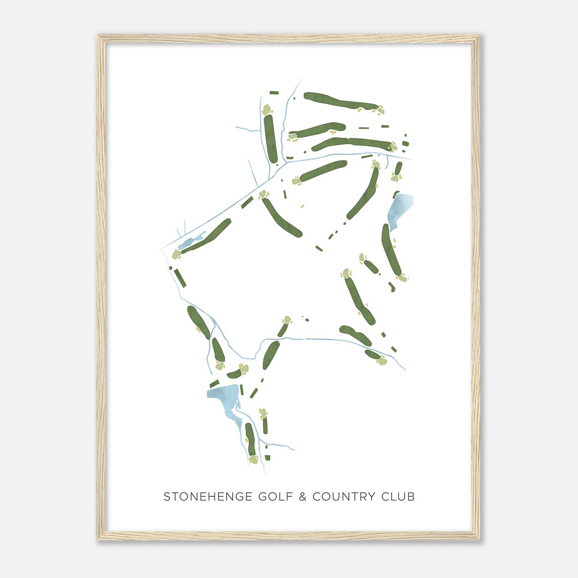 Stonehenge Golf & Country Club Beautiful Minimalist Fairway Line Map Art Poster - Image 2