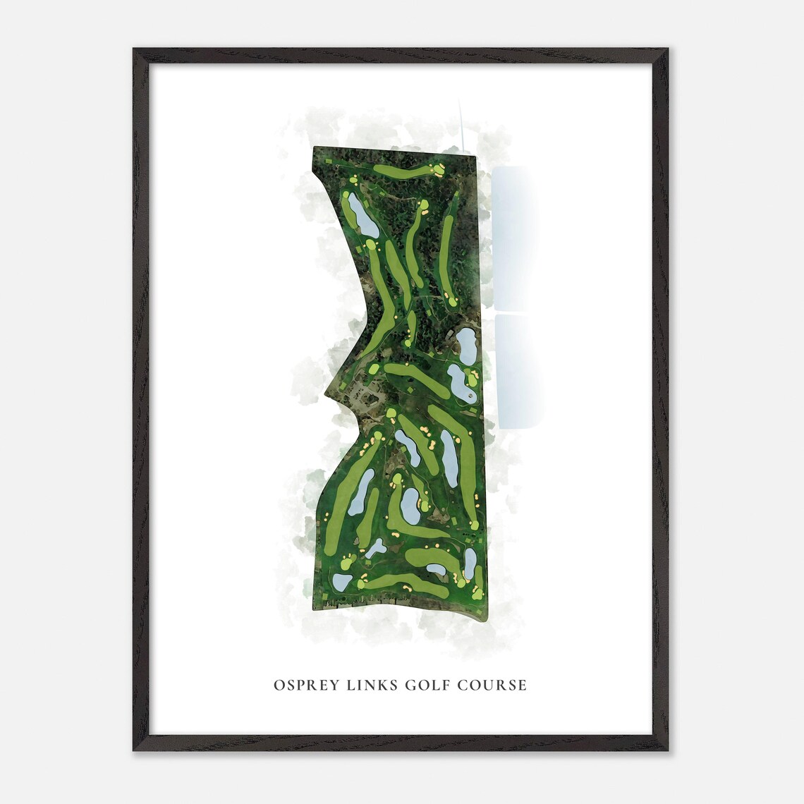 Osprey Links Golf Course Callander Canada Classic Watercolor Golf Map Poster - Image 2