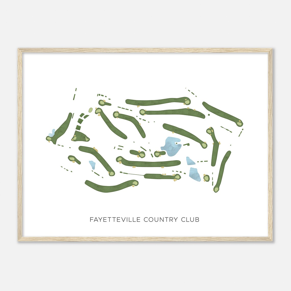Fayetteville Country Club Arkansas Modern Watercolor Map Poster - Image 2