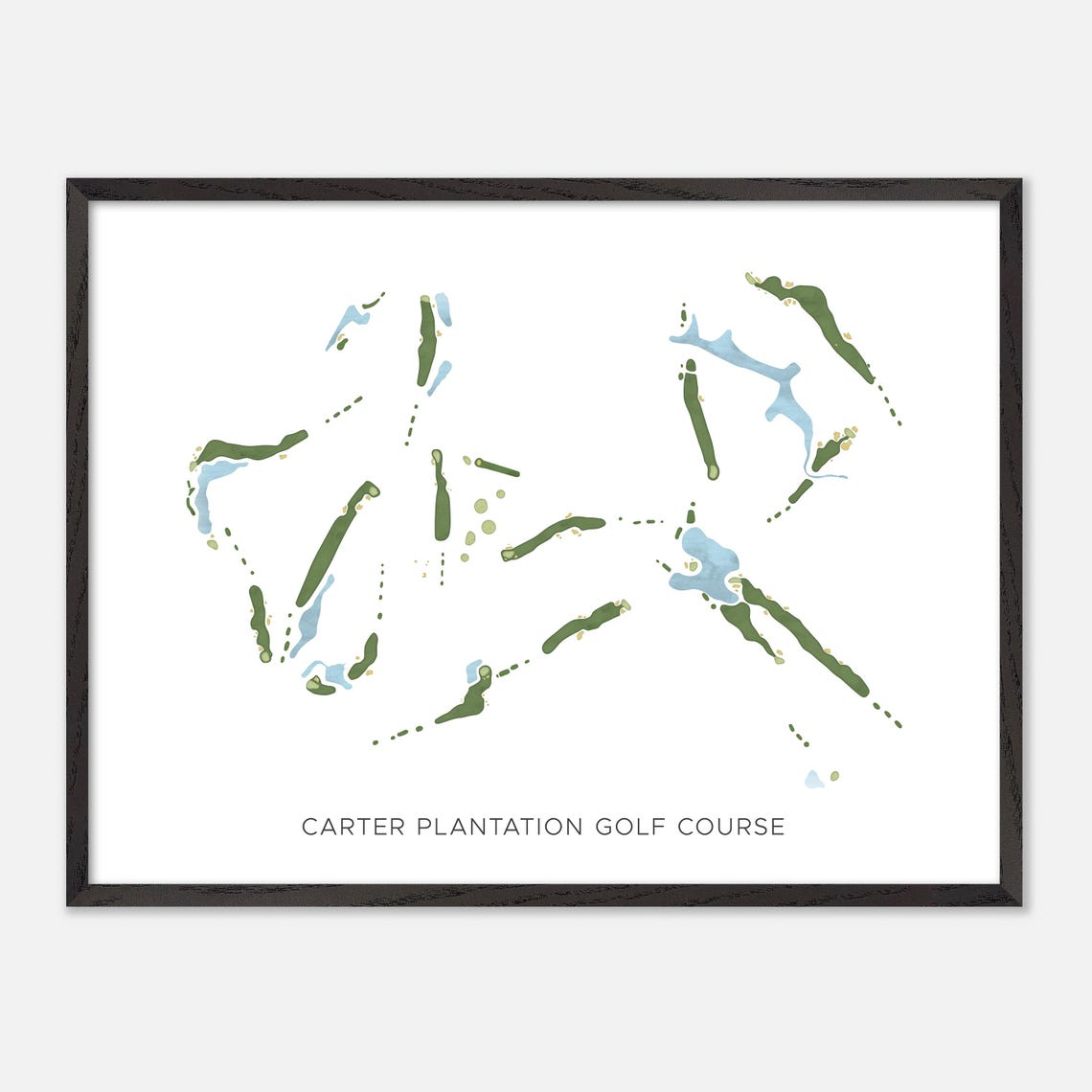 Carter Plantation Golf Course Minimalist Watercolor Map Poster - Image 5