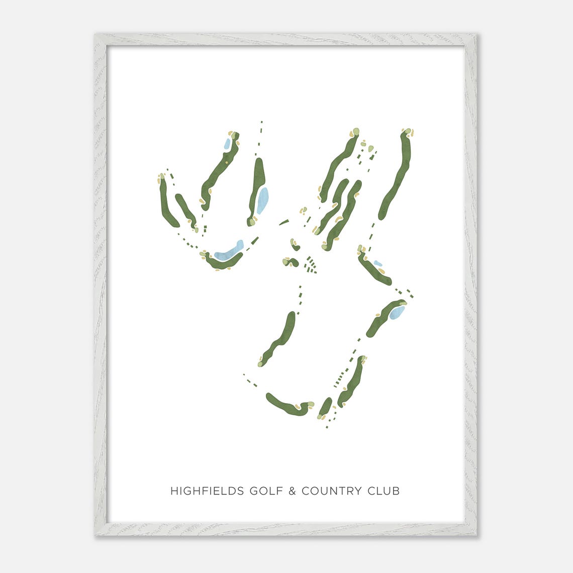 Highfields Golf & Country Club Massachusetts Modern Map Poster - Image 2