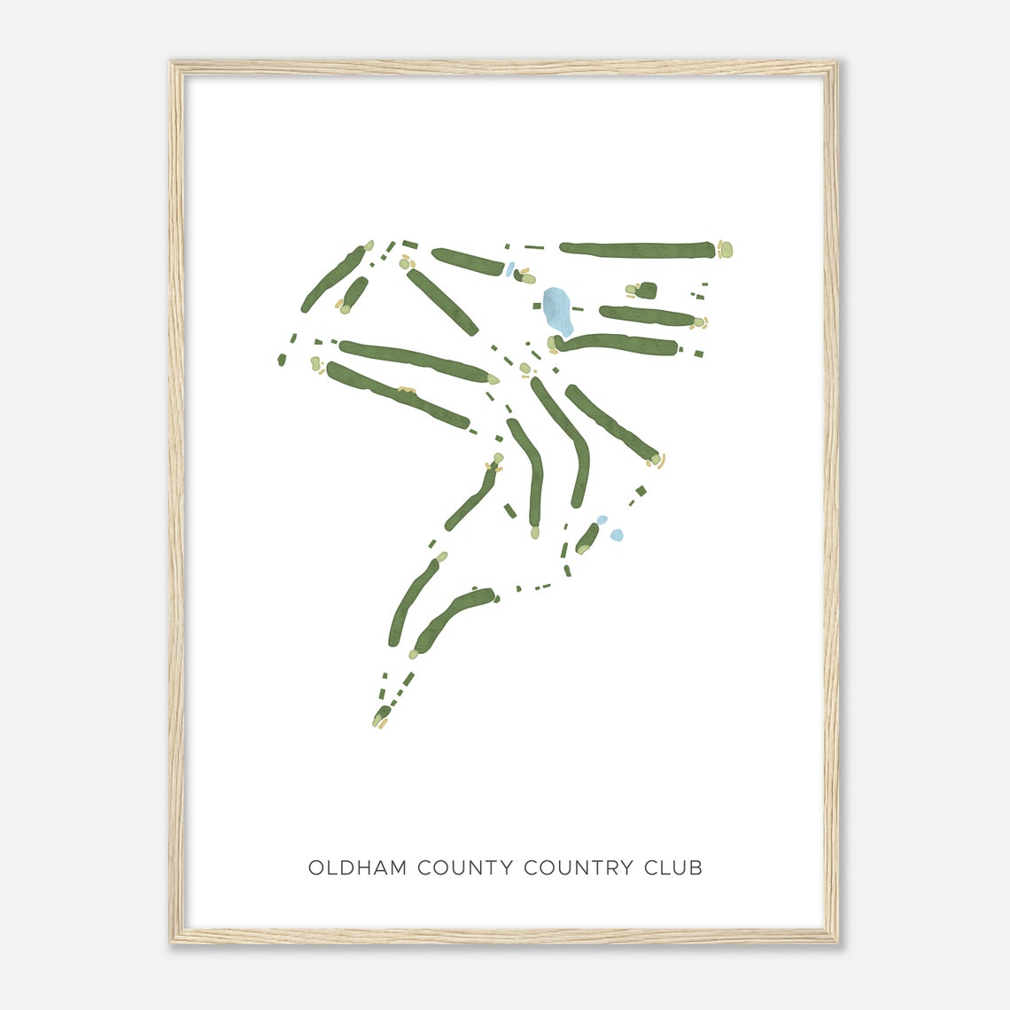 Oldham County Country Club Modern Watercolor Golf Map Poster - Image 2