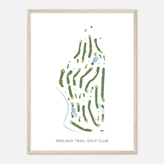 Midland Trail Golf Club Kentucky Modern Watercolor Map Golfer Gift Golf Wall Art Golf Poster Print Course Layout