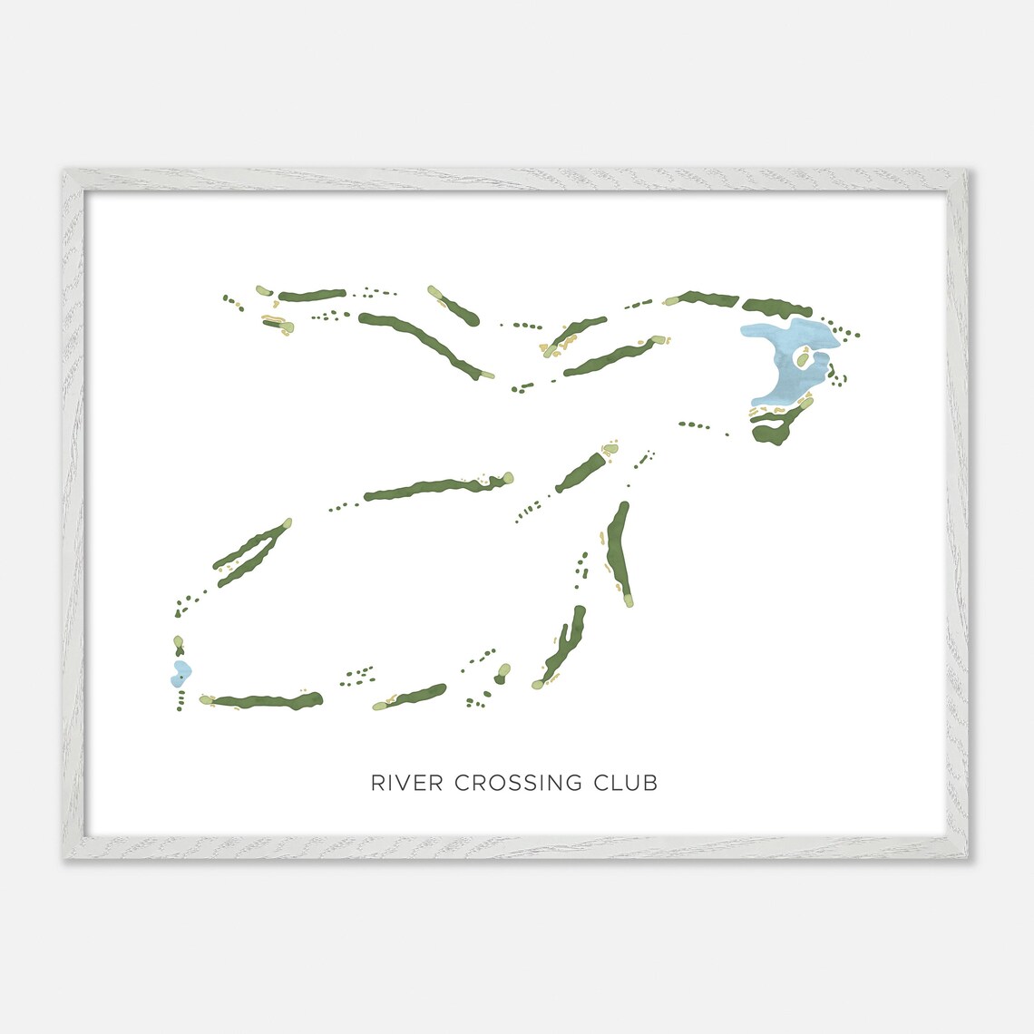 River Crossing Club Spring Branch Texas Modern Watercolor Map Golf Poster - Image 4