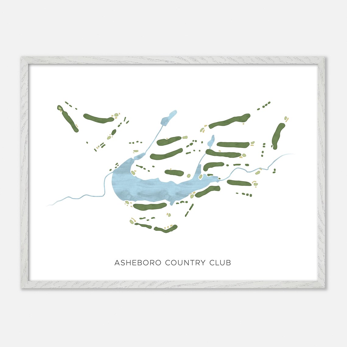 Asheboro Country Club Golf Course Watercolor Layout Map Art Poster Gift - Image 4