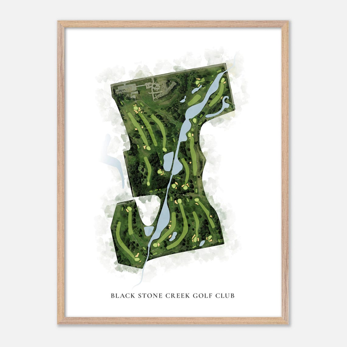 Black Stone Creek Golf Club Watercolor Map Art Golfer Gift Poster - Image 6