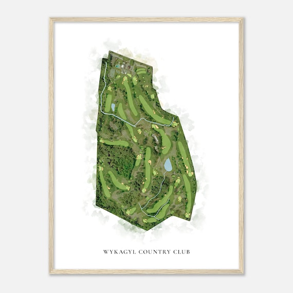 Wykagyl Country Club New York Classic Watercolor Map Golfer Gift Golf Wall Art Golf Poster Print Course Layout