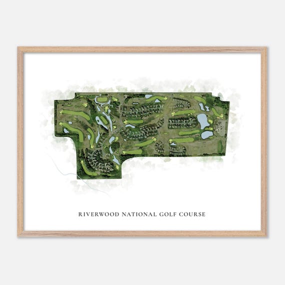 Riverwood National Golf Course In Otsego Minnesota Classic Watercolor Map Golfer Gift Golf Wall Art Golf Poster Print Course Layout