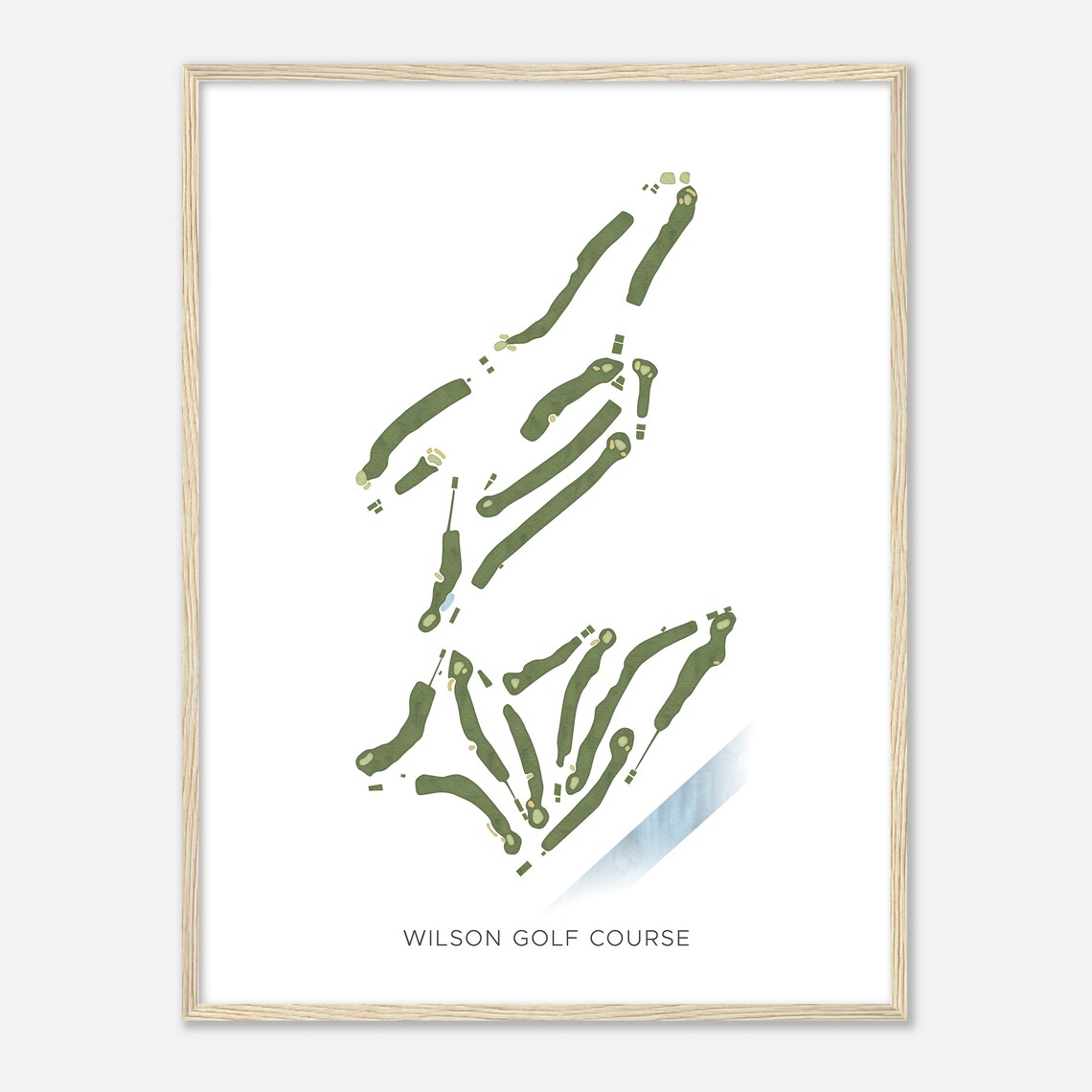 Wilson Golf Course California Modern Watercolor Map Golfer Gift Golf Wall Art Golf Poster Print Course Layout - Image 2