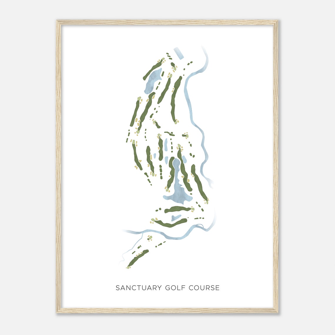 Sanctuary Golf Course Illinois Modern Watercolor Map Golfer Gift Golf Wall Art Golf Poster Print Course Layout - Image 2