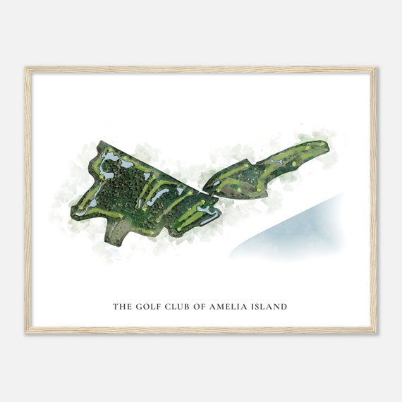 The Golf Club Of Amelia Island Florida Classic Watercolor Map Golfer Gift Golf Wall Art Golf Poster Print Course Layout