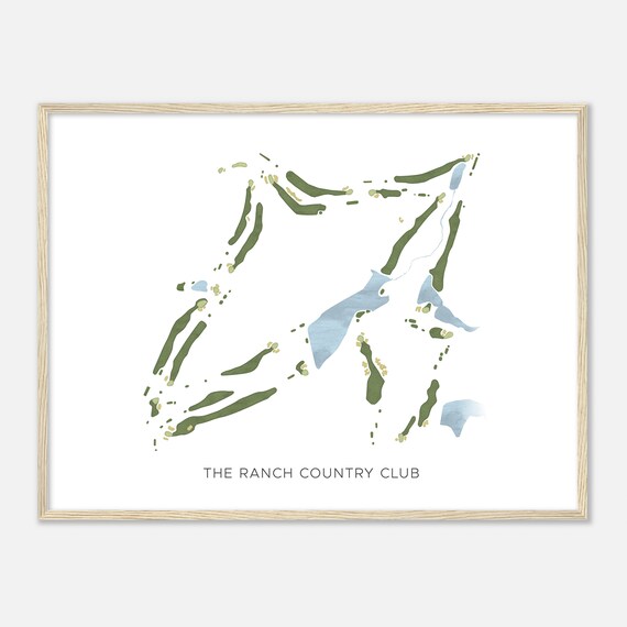 The Ranch Country Club Colorado Modern Watercolor Map Golfer Gift Golf Wall Art Golf Poster Print Course Layout