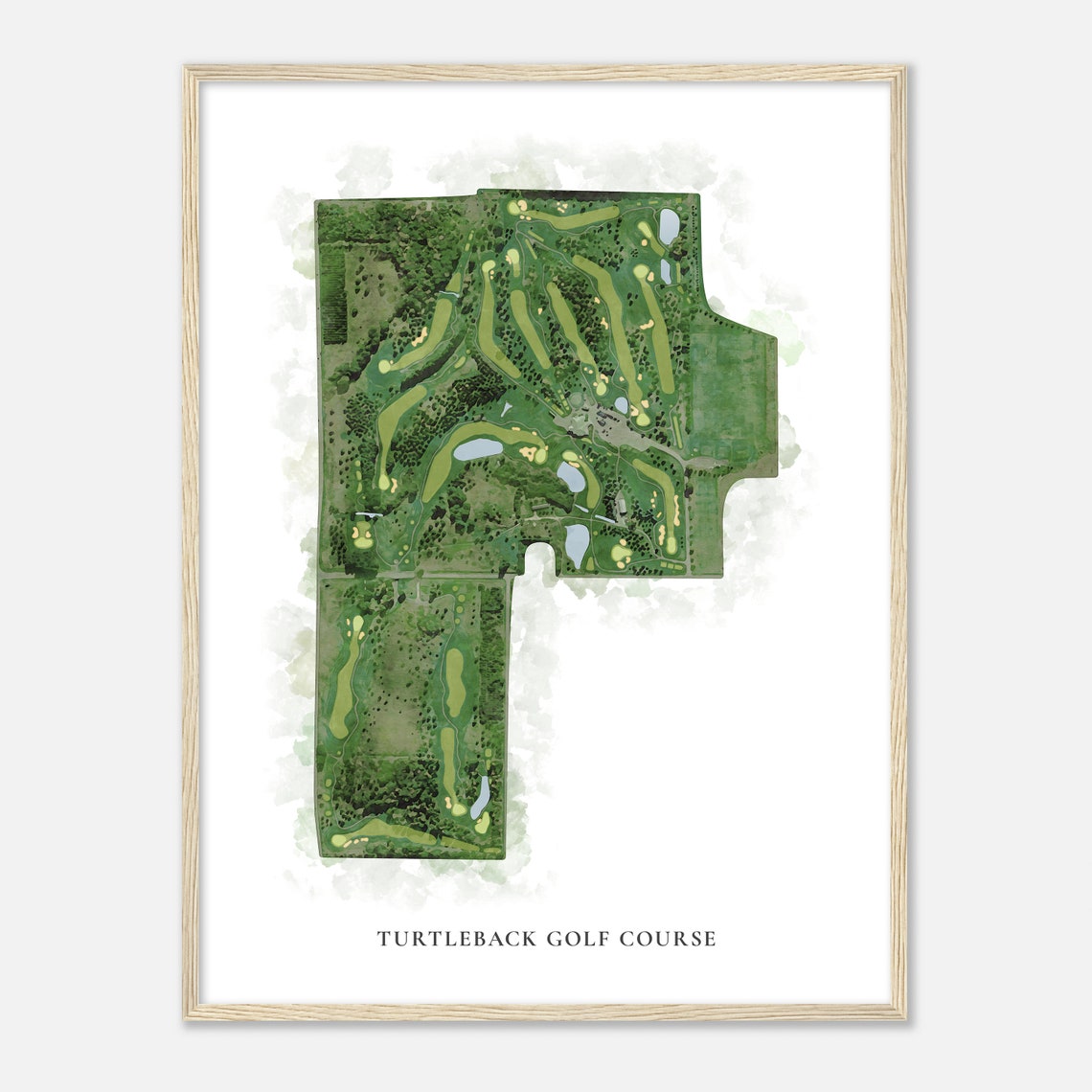 Turtleback Golf Course Wisconsin Classic Watercolor Map Golfer Gift Golf Wall Art Golf Poster Print Course Layout - Image 2