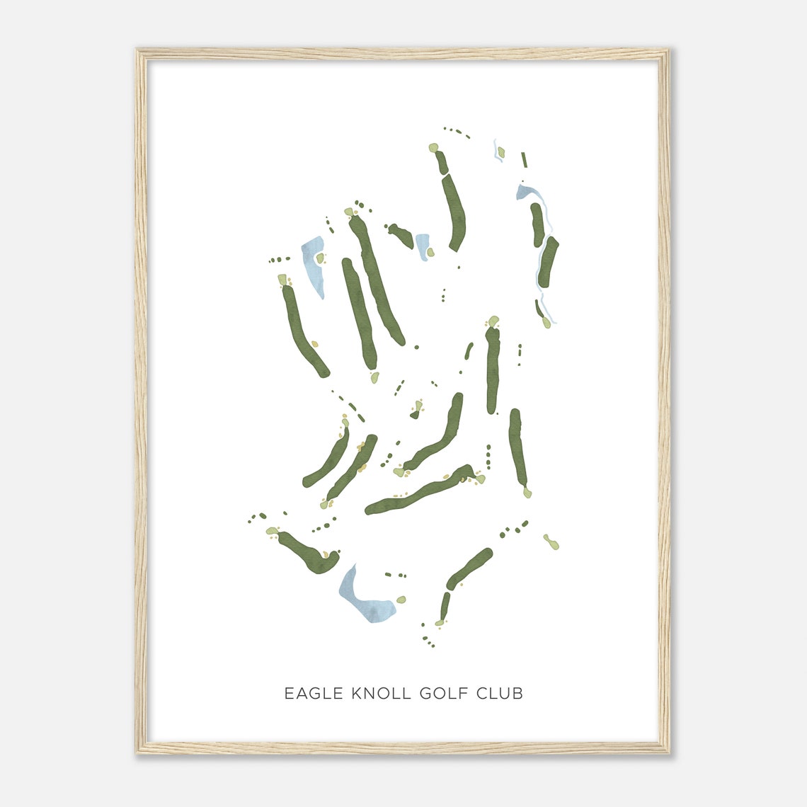Eagle Knoll Golf Club Missouri Modern Watercolor Course Map Poster - Image 2