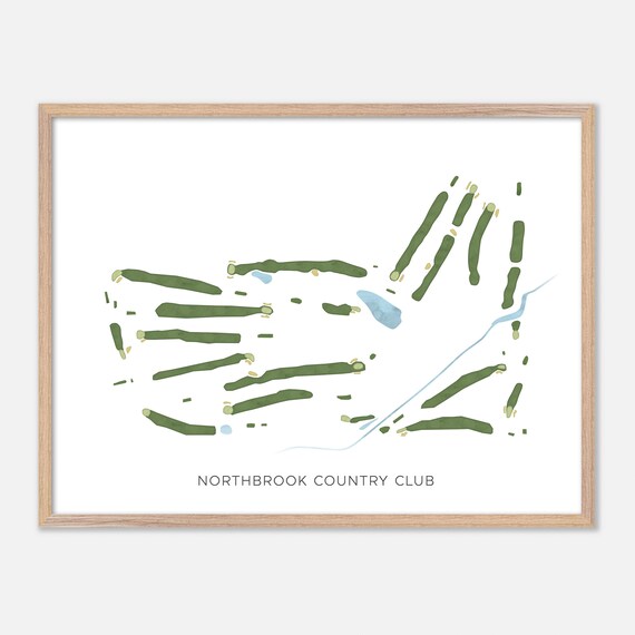 Northbrook Country Club Wisconsin Modern Watercolor Map Poster