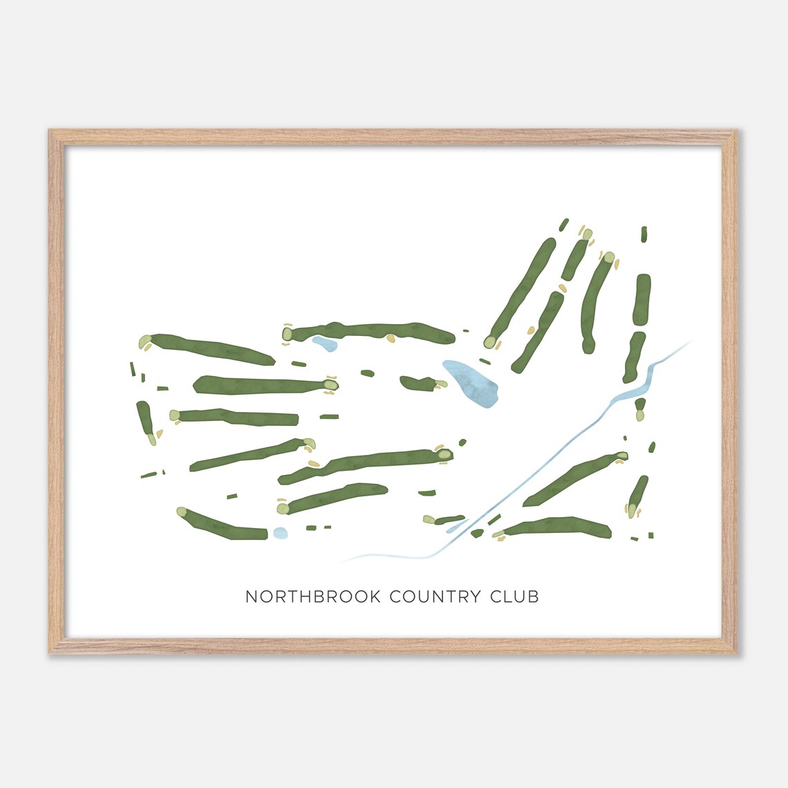 Northbrook Country Club Wisconsin Modern Watercolor Map Poster