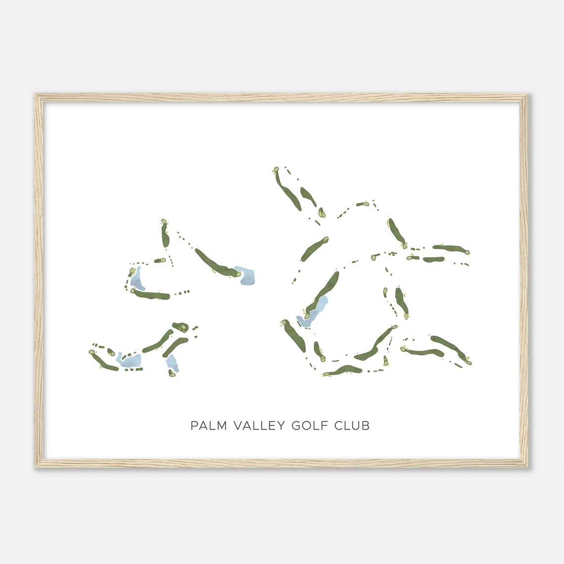 Palm Valley Golf Club Minimalist Fairway Watercolor Map Art Poster - Image 2