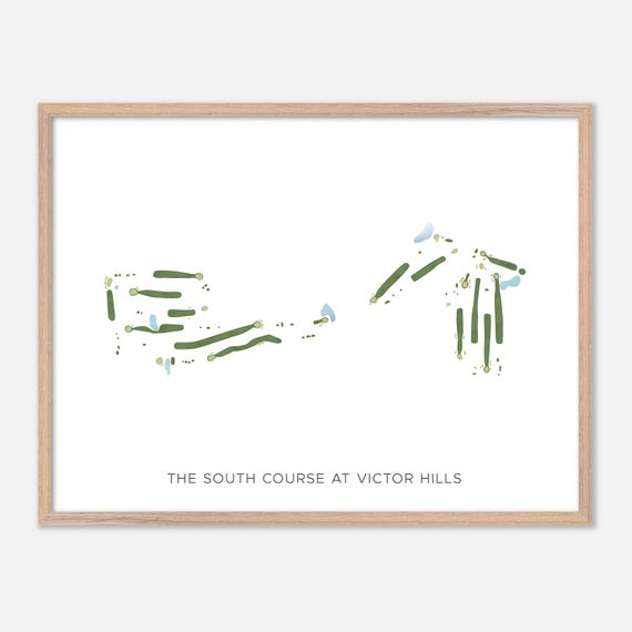 The South Course At Victor Hills In Victor New York Modern Watercolor Map Golfer Gift Golf Wall Art Golf Poster Print
