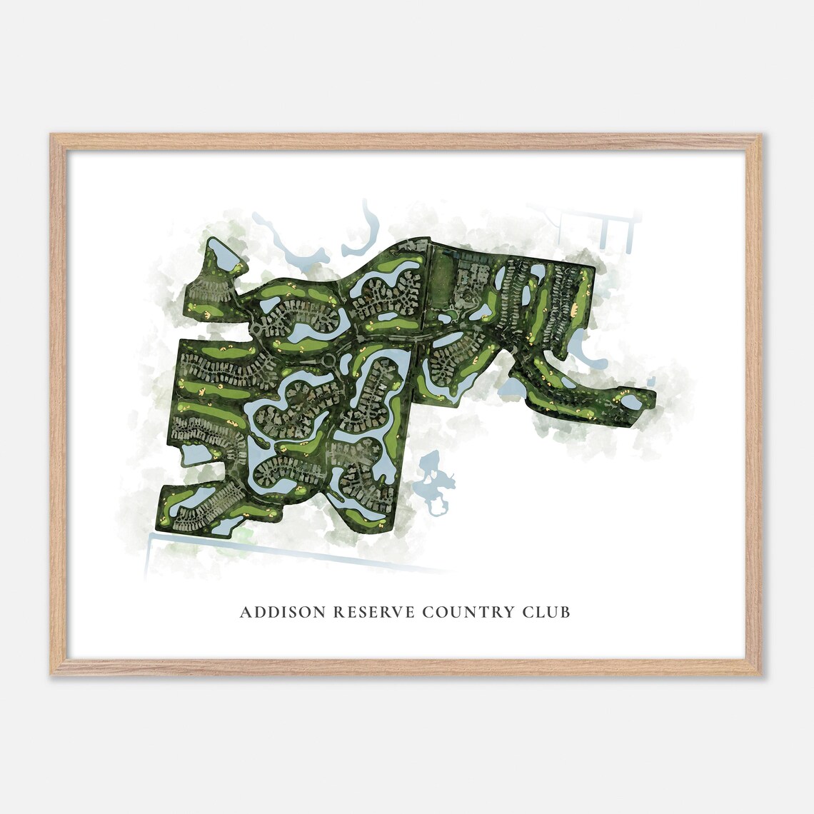 Addison Reserve Country Club Aerial Watercolor Golf Course Map Poster