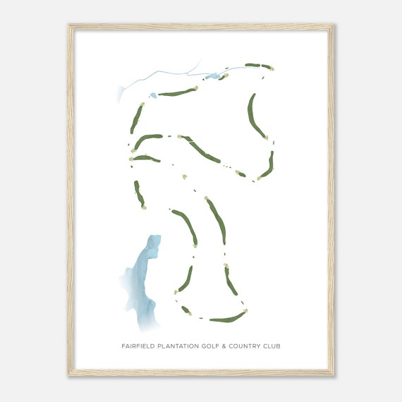 Fairfield Plantation Golf Country Club Georgia Modern Watercolor Map Golfer Gift Golf Wall Art Golf Poster Print Course Layout