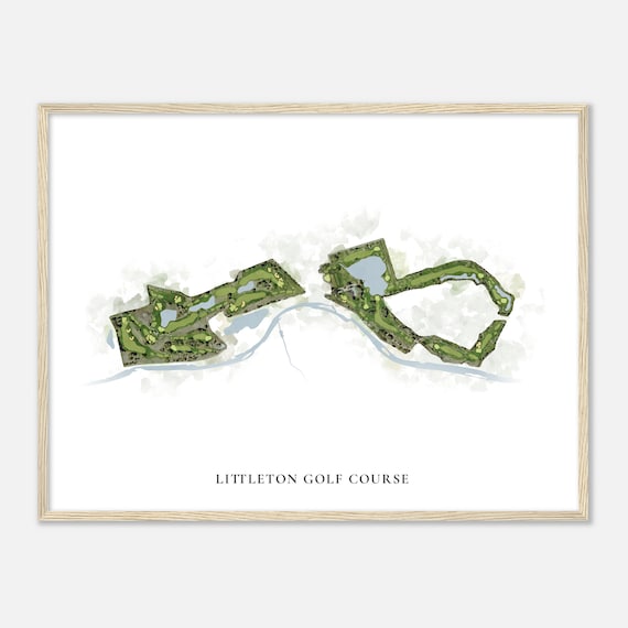Littleton Golf Course Colorado Classic Watercolor Map Golfer Gift Golf Wall Art Golf Poster Print Course Layout