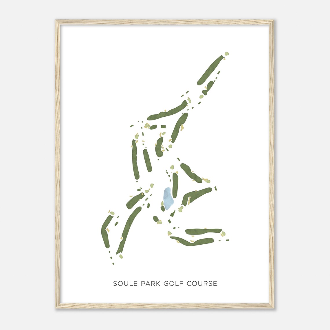 Soule Park Golf Course California Modern Watercolor Map Golfer Gift Golf Wall Art Golf Poster Print Course Layout