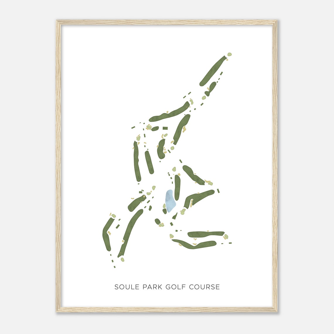Soule Park Golf Course Modern Minimalist Watercolor Map Poster
