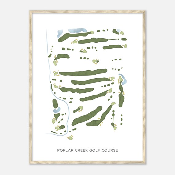 Poplar Creek Golf Course California Modern Watercolor Map Golfer Gift Golf Wall Art Golf Poster Print Course Layout