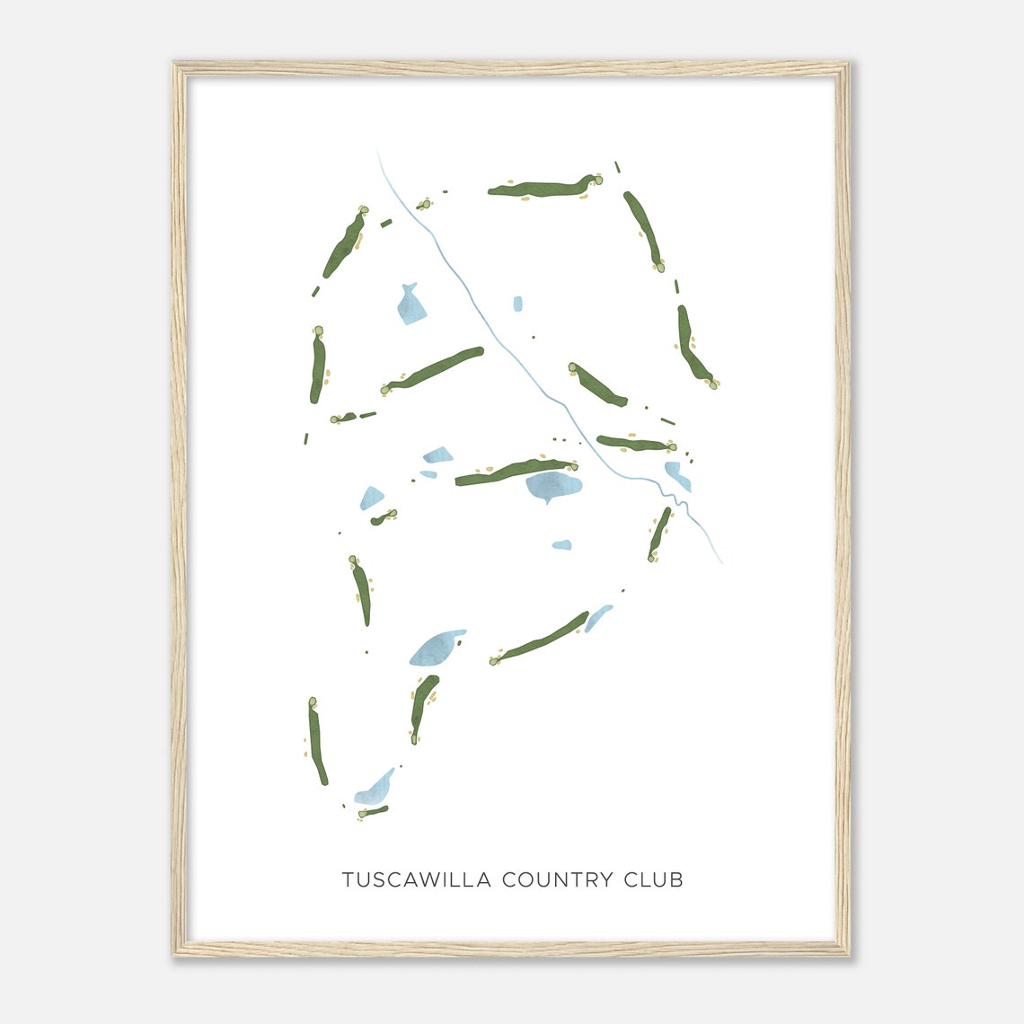 Tuscawilla Country Club Florida Modern Watercolor Golf Map Poster - Image 2