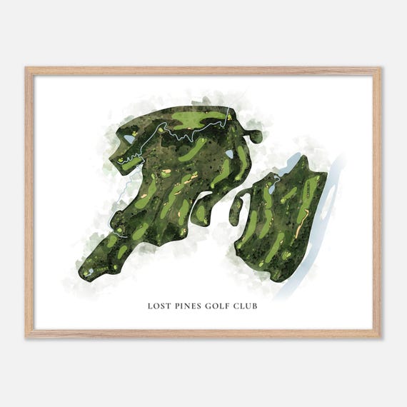 Lost Pines Golf Club In Lost Pines Texas Classic Watercolor Map Golfer Gift Golf Wall Art Golf Poster Print Course Layout
