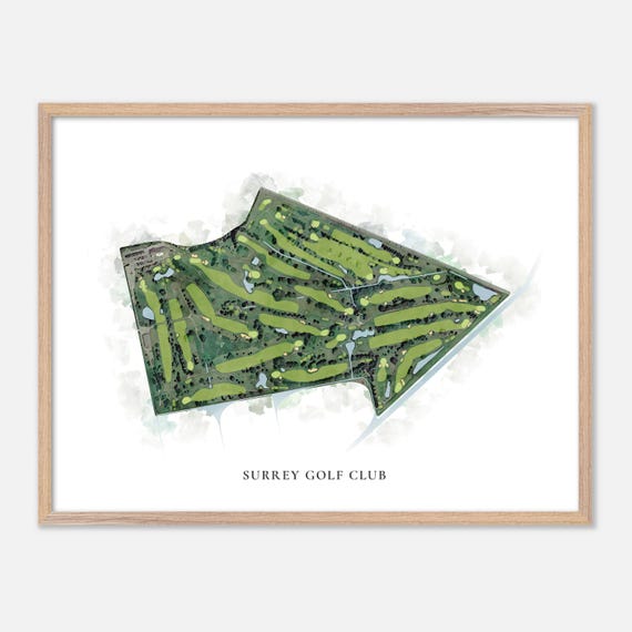 Surrey Golf Club In Surrey Canada Classic Watercolor Map Golfer Gift Golf Wall Art Golf Poster Print Course Layout