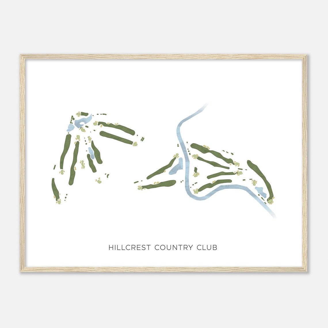 Hillcrest Country Club Idaho Modern Minimalist Golf Map Poster - Image 2
