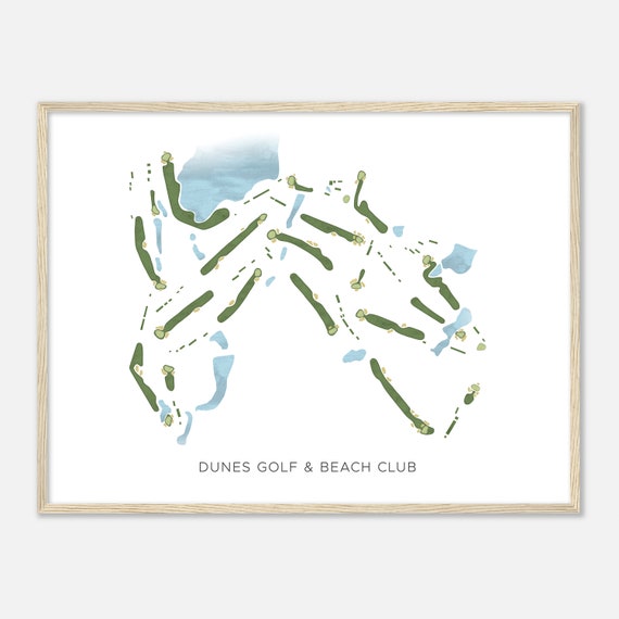 Dunes Golf Beach Club South Carolina Modern Watercolor Map Golfer Gift Golf Wall Art Golf Poster Print Course Layout