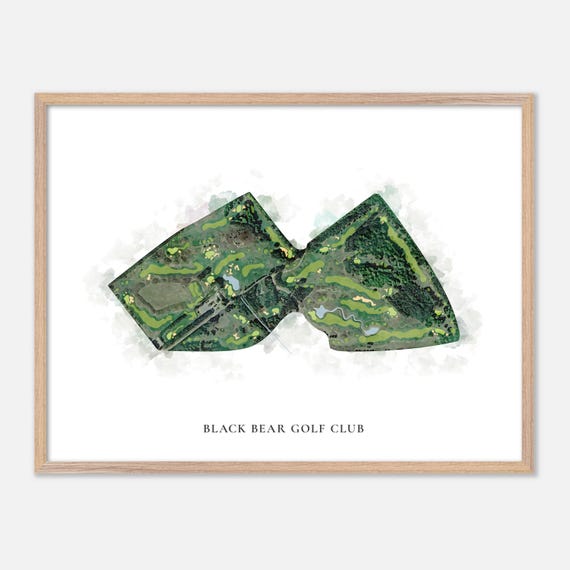 Black Bear Golf Club In Vanderbilt Michigan Classic Watercolor Map Golfer Gift Golf Wall Art Golf Poster Print Course Layout