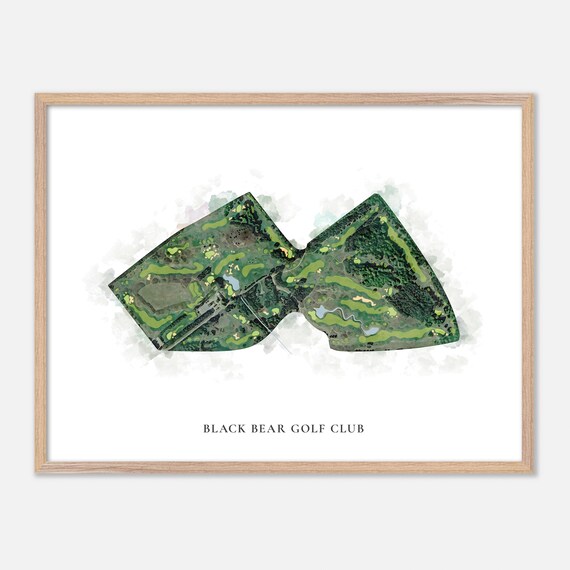 Black Bear Golf Club Vanderbilt Michigan Classic Watercolor Map Poster