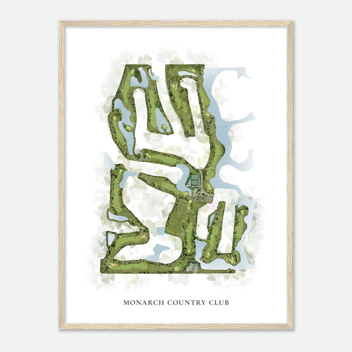 Monarch Country Club Florida Classic Watercolor Golf Map Poster - Image 2