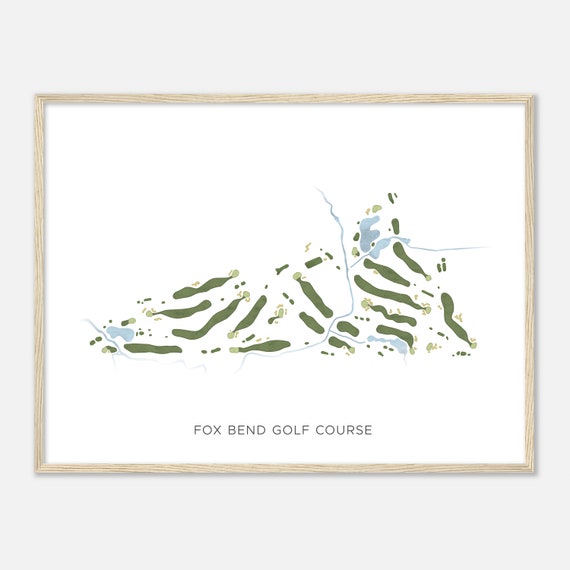 Fox Bend Golf Course Illinois Modern Watercolor Map Golfer Gift Golf Wall Art Golf Poster Print Course Layout