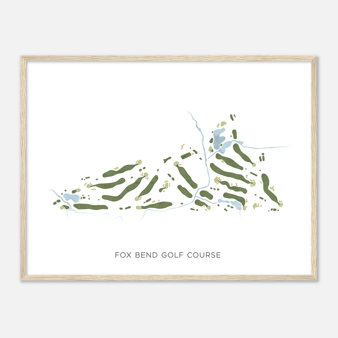 Fox Bend Golf Course Illinois Modern Watercolor Map Golfer Gift Golf Wall Art Golf Poster Print Course Layout