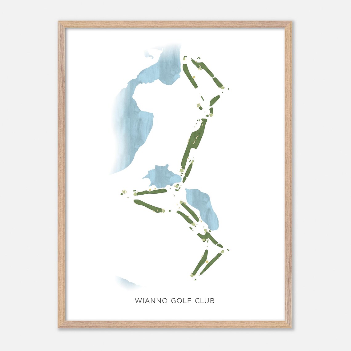 Wianno Golf Club Massachusetts Modern Watercolor Course Map Poster - Image 2