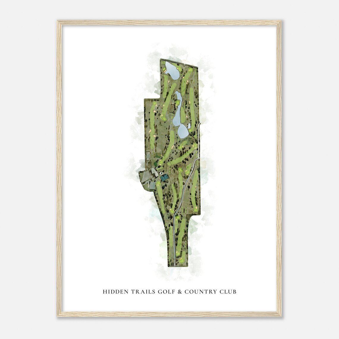 Hidden Trails Golf Country Club Classic Watercolor Map Poster - Image 2