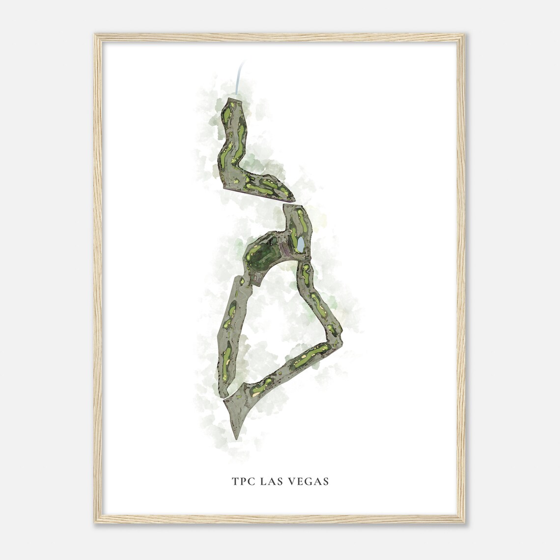 Tpc Las Vegas Nevada Classic Watercolor Map Golfer Gift Golf Wall Art Golf Poster Print Course Layout