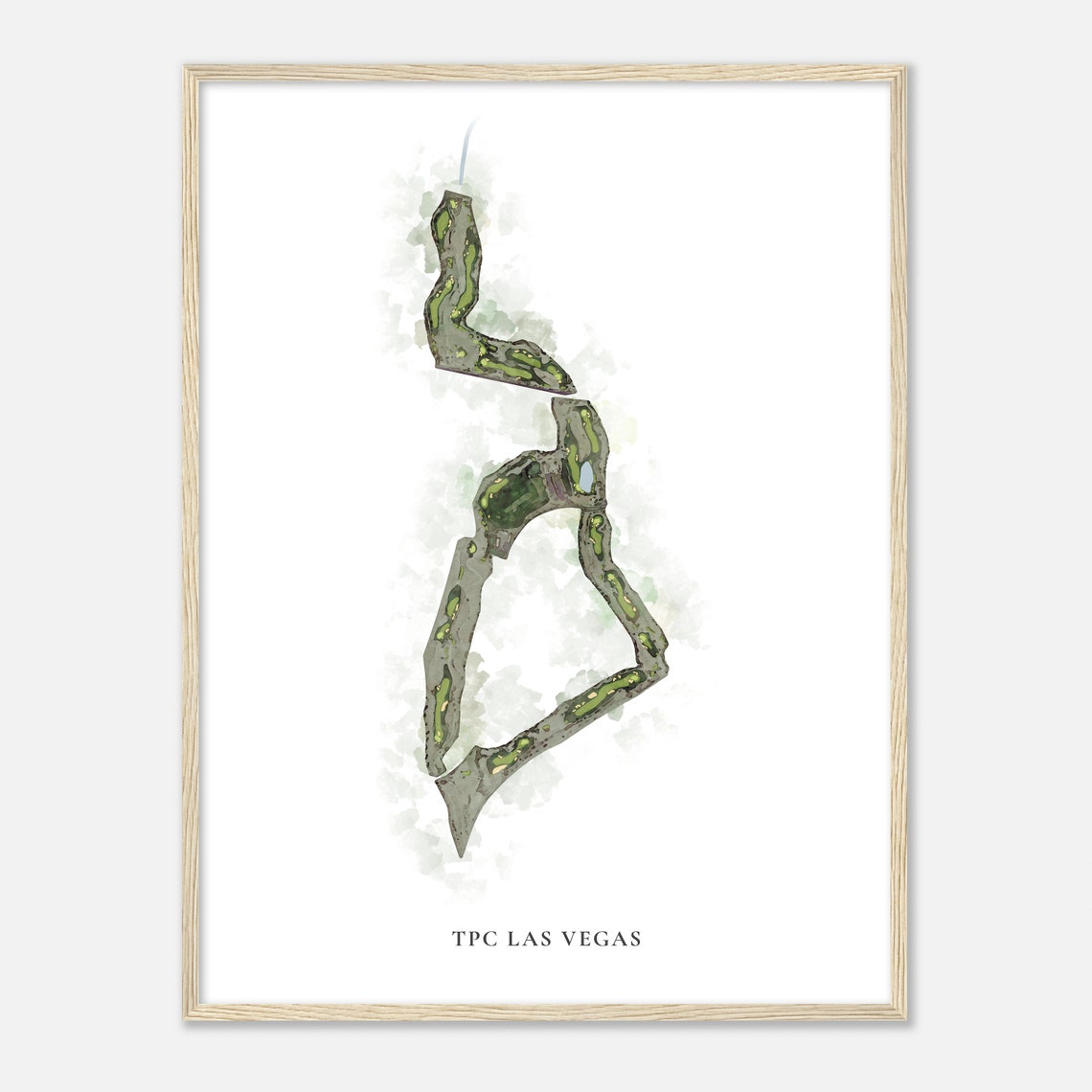 TPC Las Vegas Nevada Classic Watercolor Map Golfer Gift Poster