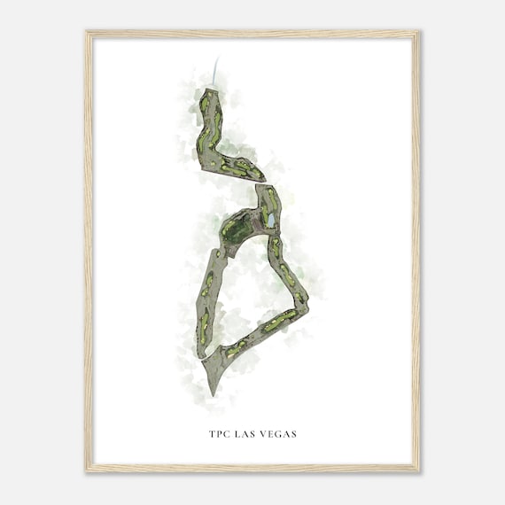 Tpc Las Vegas Nevada Classic Watercolor Map Golfer Gift Golf Wall Art Golf Poster Print Course Layout