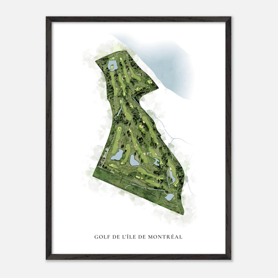 Golf de L'Île de Montréal Classic Watercolor Golf Course Map Poster - Image 2