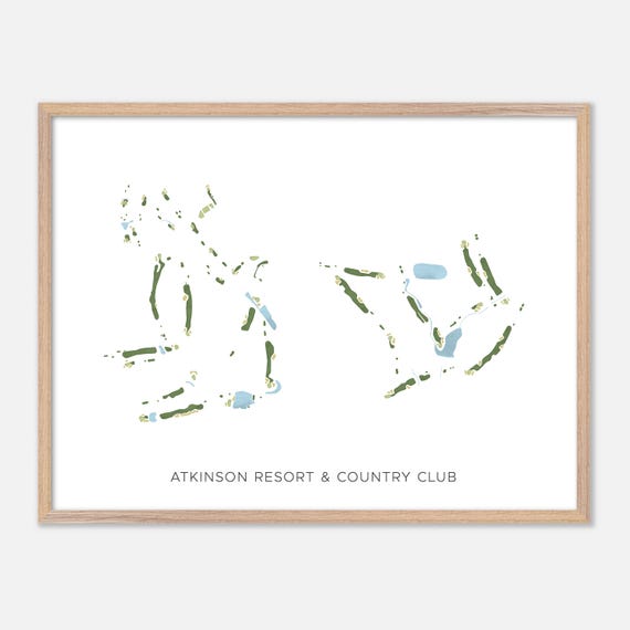 Atkinson Resort Country Club In Atkinson New Hampshire Modern Watercolor Map Golfer Gift Golf Wall Art Golf Poster Print